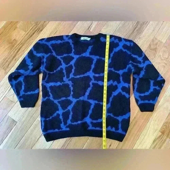 Vintage Esprit Sport Oversized 80's Sweater Women’s Size Small Black/Purple - Picture 7 of 8